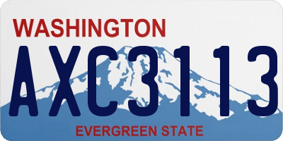 WA license plate AXC3113