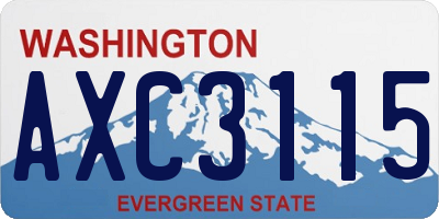 WA license plate AXC3115