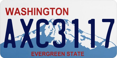 WA license plate AXC3117