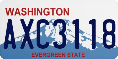 WA license plate AXC3118