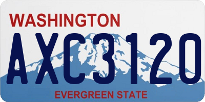WA license plate AXC3120