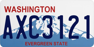 WA license plate AXC3121