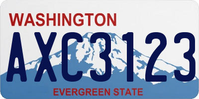 WA license plate AXC3123