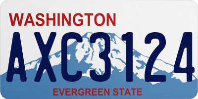 WA license plate AXC3124