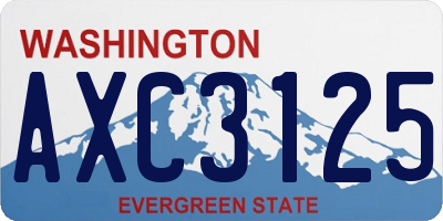 WA license plate AXC3125
