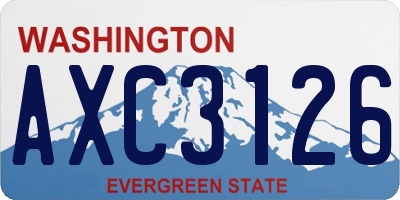 WA license plate AXC3126