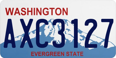 WA license plate AXC3127
