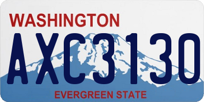 WA license plate AXC3130