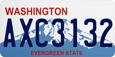 WA license plate AXC3132