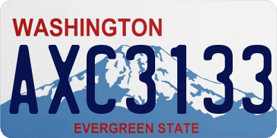 WA license plate AXC3133