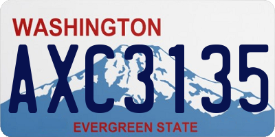 WA license plate AXC3135