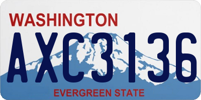 WA license plate AXC3136