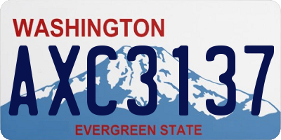 WA license plate AXC3137
