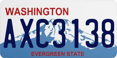 WA license plate AXC3138