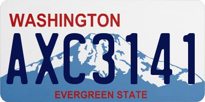 WA license plate AXC3141