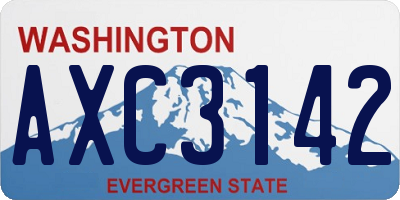 WA license plate AXC3142
