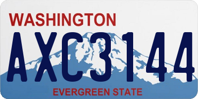 WA license plate AXC3144