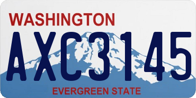 WA license plate AXC3145