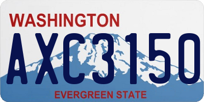 WA license plate AXC3150