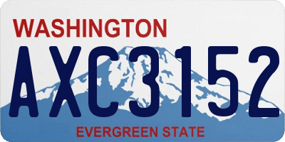 WA license plate AXC3152