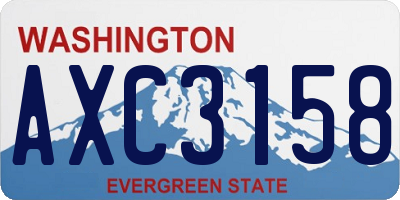 WA license plate AXC3158