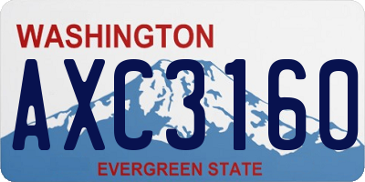 WA license plate AXC3160