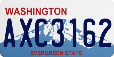 WA license plate AXC3162