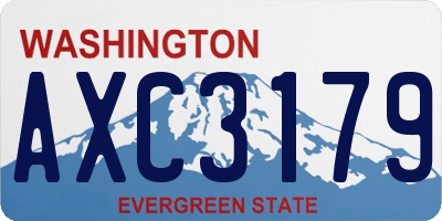 WA license plate AXC3179