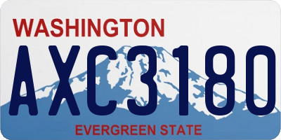 WA license plate AXC3180