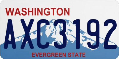 WA license plate AXC3192