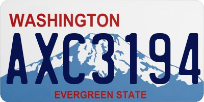 WA license plate AXC3194