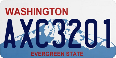 WA license plate AXC3201