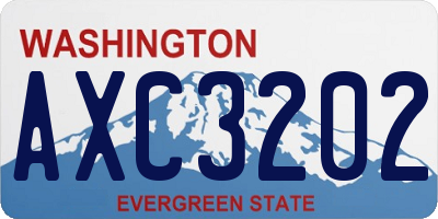 WA license plate AXC3202