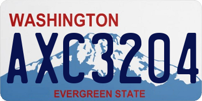 WA license plate AXC3204