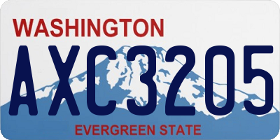 WA license plate AXC3205