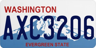 WA license plate AXC3206