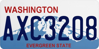 WA license plate AXC3208