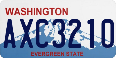 WA license plate AXC3210