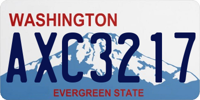 WA license plate AXC3217