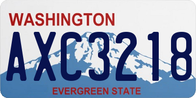 WA license plate AXC3218