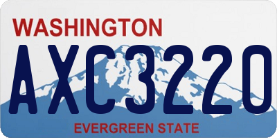 WA license plate AXC3220