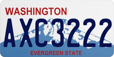 WA license plate AXC3222