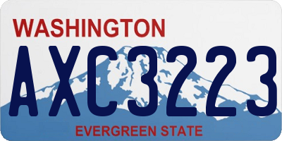 WA license plate AXC3223