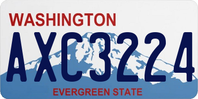 WA license plate AXC3224