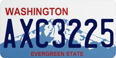 WA license plate AXC3225