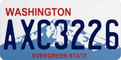 WA license plate AXC3226