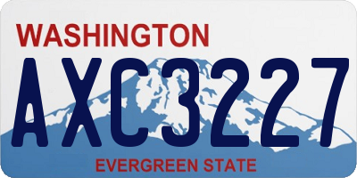 WA license plate AXC3227