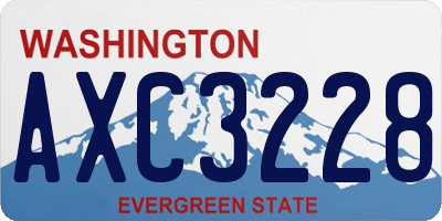 WA license plate AXC3228