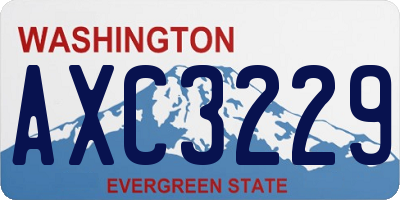 WA license plate AXC3229