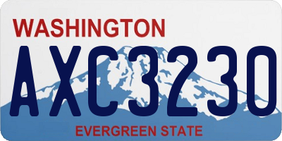 WA license plate AXC3230